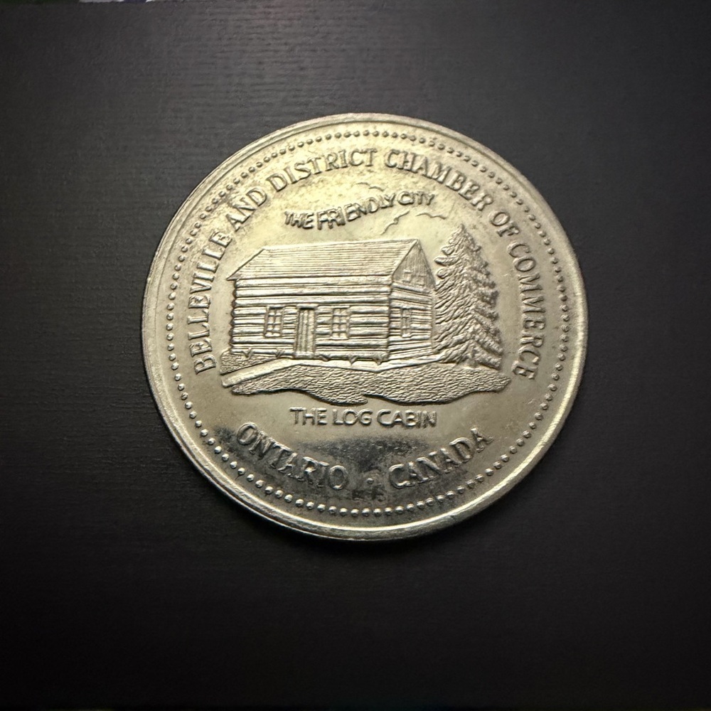 Commemorative Silver-Colored Collectible Coin - The Log Cabin, Belleville, ON